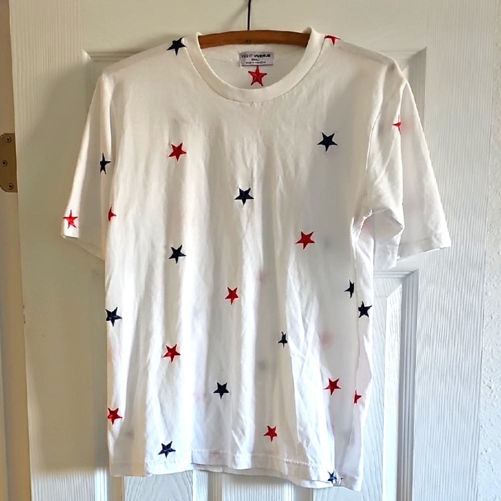 White Star-Patterned Women's T'Shirt